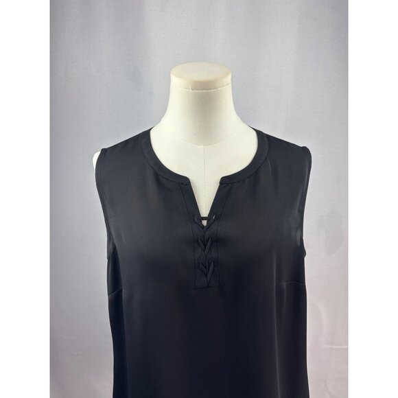 Laundry By Shelli Segal Black Sleeveless Blouse Size 10 Polyester - Picture 1 of 5